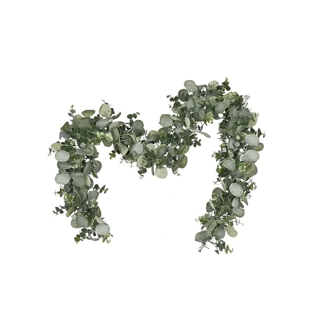 6 Pack Artificial Eucalyptus Garland, 6 ft Faux Silk Eucalyptus Leaves Vines Han